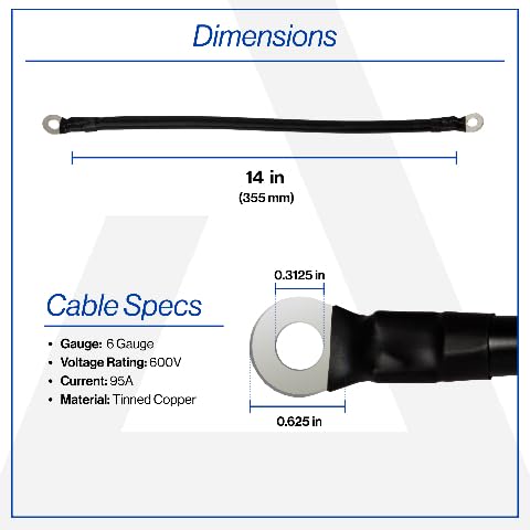 Amazon.com : Reliance 6 Gauge Golf Cart Battery Cable, 14